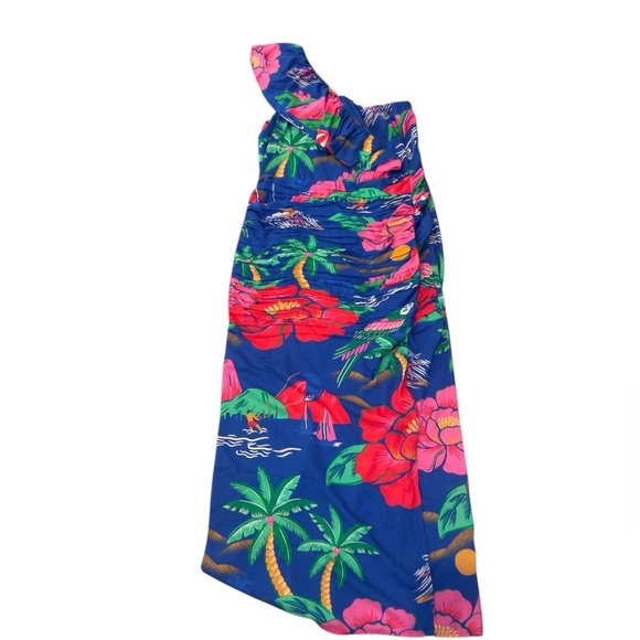 Farm Rio for Anthropologie Floral One-Shoulder Dress S - Picture 6 of 6